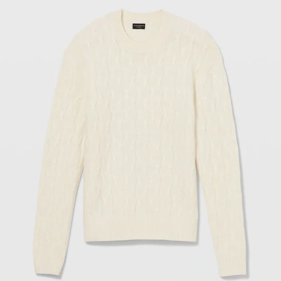 Cashmere Cable Crewneck Sweater - New With Tags - NEVER WORN - Ivory